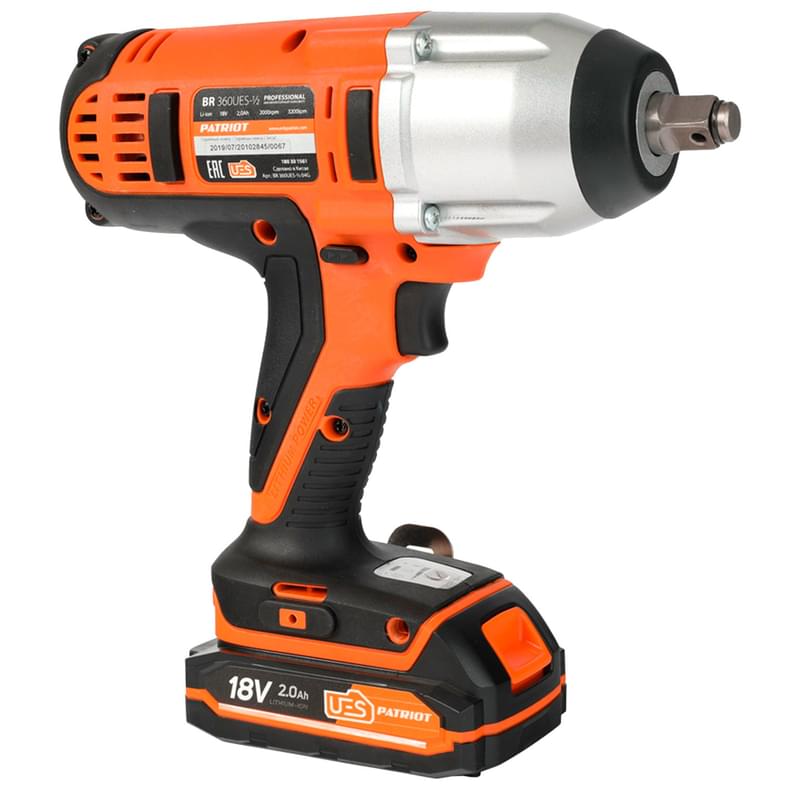 PATRIOT BR 360UES 1/2 UES,18В, 2*2,0 Ач (180301561) аккумуляторлы соқпа сомын бұрағышы - фото #1, Technodom.kz