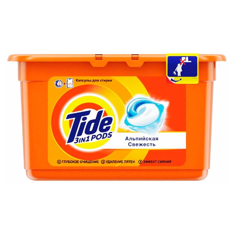 Капсулы для стирки TIDE Авт Альпийская свежесть 12х24.8г/22.8г 738283 - фото #0, Technodom.kz