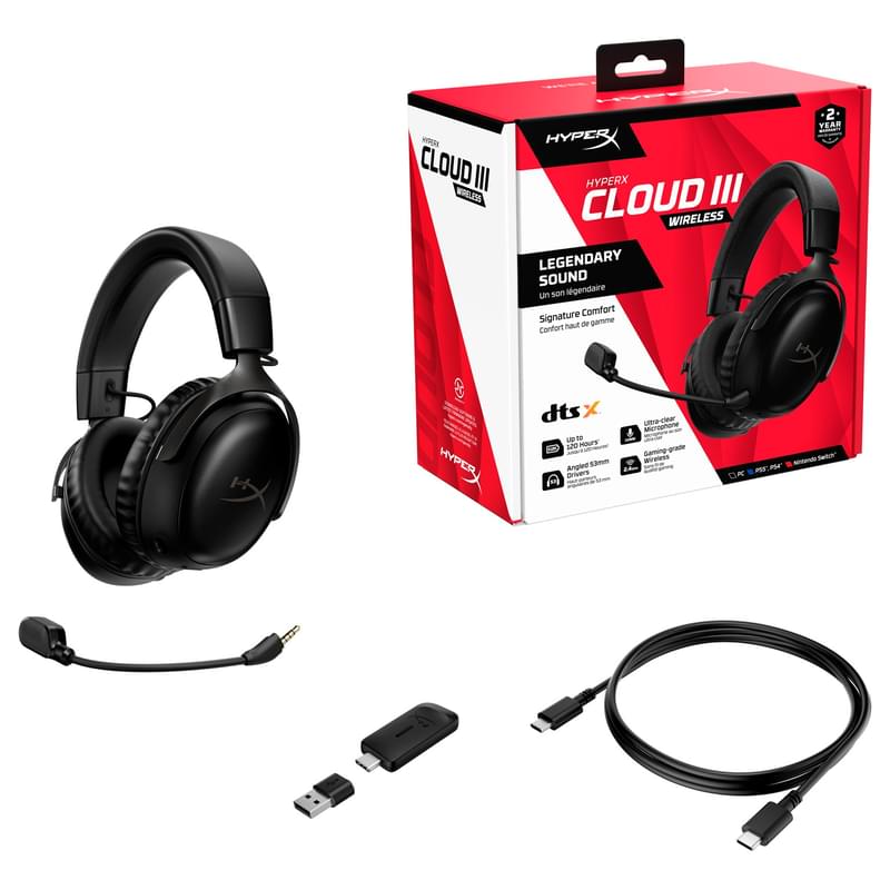 HyperX Cloud III, Black сымсыз ойын гарнитурасы (77Z45AA) - фото #6, Technodom.kz