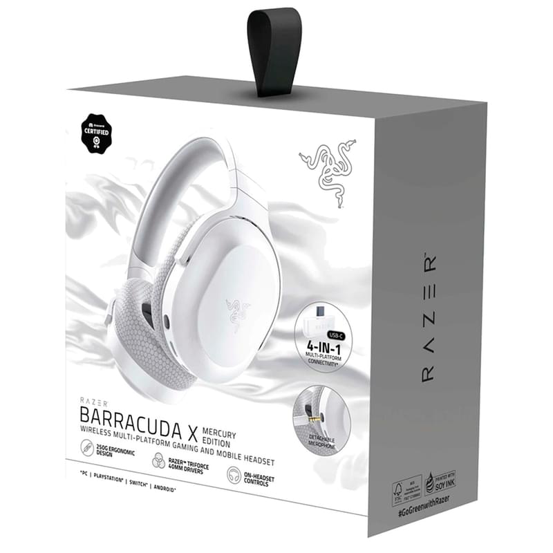 Игровая гарнитура беспроводная Razer Barracuda X 2022, Mercury White (RZ04-04430200-R3M1) - фото #2, Technodom.kz
