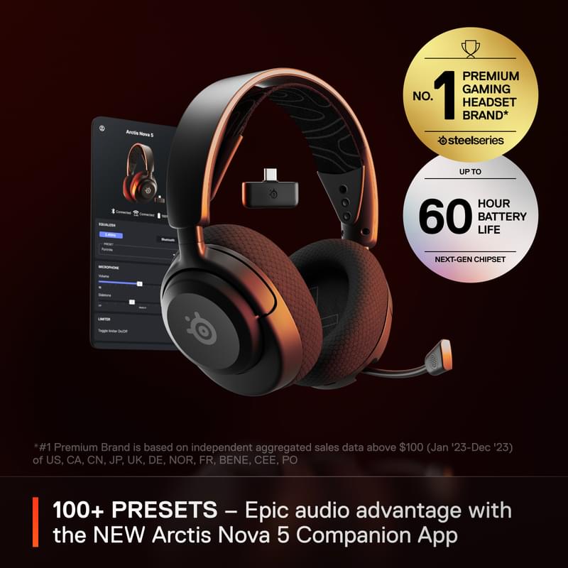 Игровая гарнитура беспроводная SteelSeries Arctis Nova 5, Black (61670) - фото #9, Technodom.kz