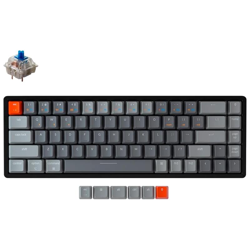 Игровая клавиатура беспроводная Keychron K6-W2 68 Aluminum, RGB, Hot-Swap - Gateron G Pro Blue - фото #1, Technodom.kz