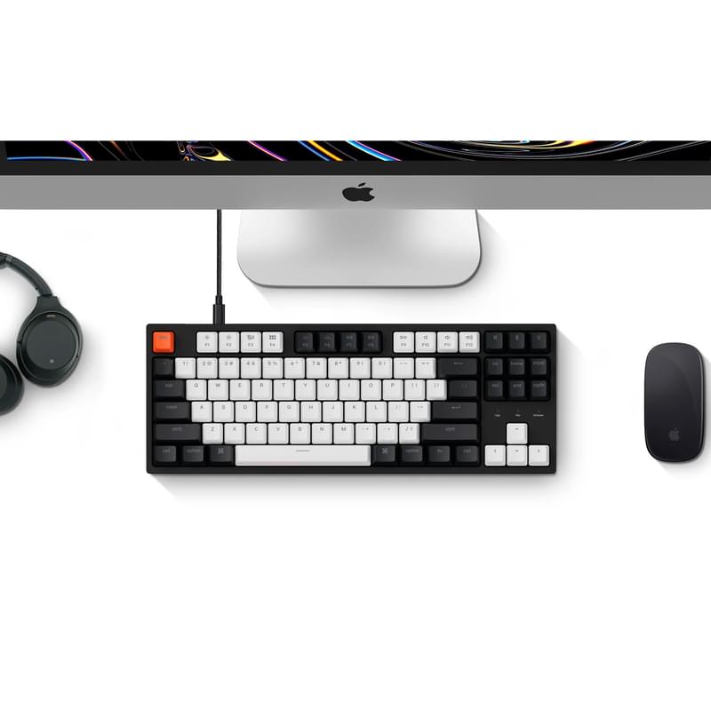 Игровая клавиатура Keychron C1 TKL, RGB - Gateron Blue, Black/White - фото #5, Technodom.kz