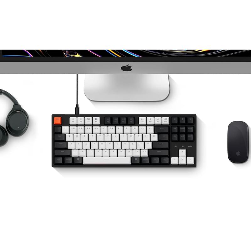 Игровая клавиатура Keychron C1 TKL, RGB, Hot-Swap - Gateron Brown, Black/White - фото #5, Technodom.kz