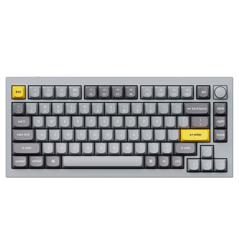 Keychron Q1-N2Z TKL ойын пернетақтасы, RGB, Hot-Swap - Gateron G Pro Blue, Silver Grey - фото #0, Technodom.kz