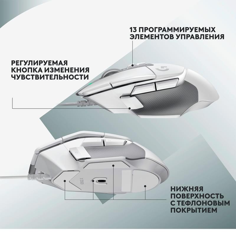 Игровая мышь проводная Logitech G502 X, White (910-006147) - фото #8, Technodom.kz