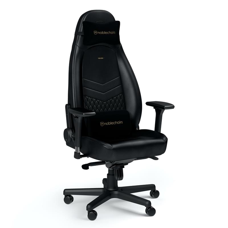 Noblechairs Icon компьютерлік ойын креслосы, Black leather (NBL-ICN-RL-BLA) - фото #3, Technodom.kz
