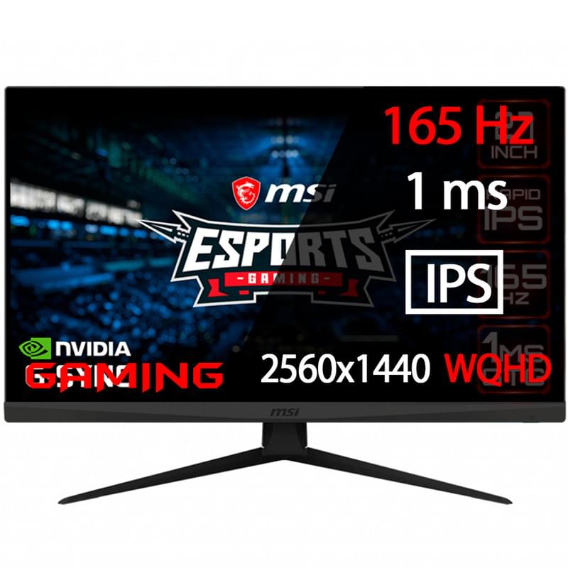 Игровой монитор 27" MSI Optix G273QF 2560x1440 16:9  IPS 165ГЦ (2HDMI+DP) Black - фото #0, Technodom.kz