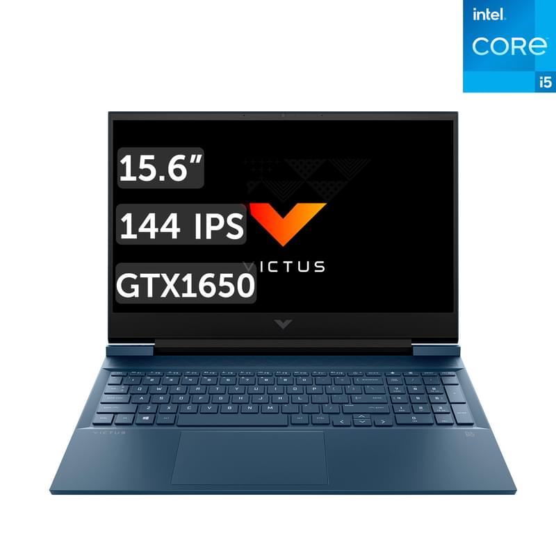 Игровой ноутбук HP VICTUS 15-fa0015ci i5 12500H / 8ГБ / 512SSD / GTX1650 4ГБ / 15.6 / DOS / (6K5R9EA) - фото #0, Technodom.kz