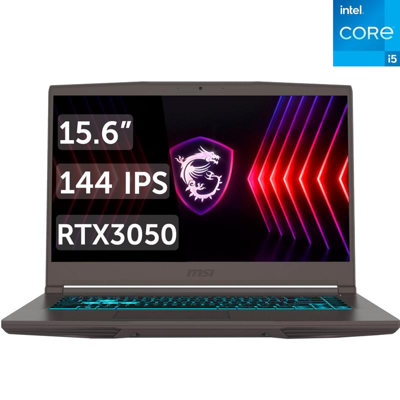 Игровой ноутбук MSI Thin 15 B12UC i5 12450H / 16ГБ / 512SSD / RTX3050 4ГБ / 15.6 / DOS / (9S7-16R831-1821) - фото #0, Technodom.kz