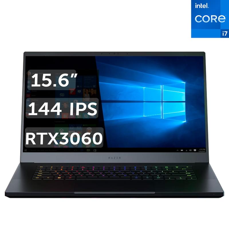 Игровой ноутбук Razer Blade i7 11800H / 16ГБ / 512SSD / RTX3060 6ГБ / 15.6 / Win 10 / (RZ09-0410AE22-R3E1) - фото #0, Technodom.kz
