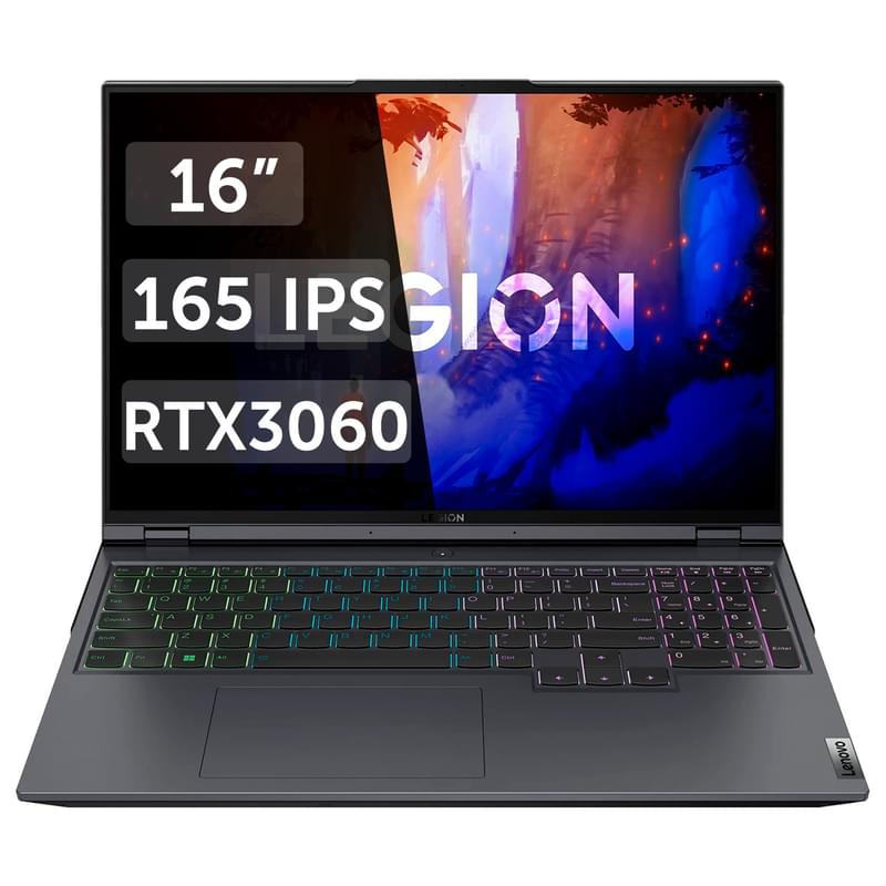 Игровой ноутбук Lenovo Legion 5 Pro Ryzen 7 6800H / 16ГБ /512SSD / RTX3060 6ГБ / 16 / DOS / (82RG00GGRK) - фото #0, Technodom.kz