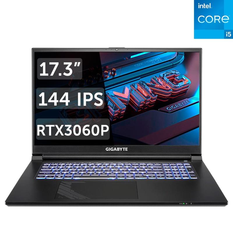 Игровой ноутбук Gigabyte G7 KE i5 12500H / 16ГБ / 512SSD / RTX3060P 6ГБ / 17.3 / DOS / (G7_KE-52RU213SD) - фото #0, Technodom.kz
