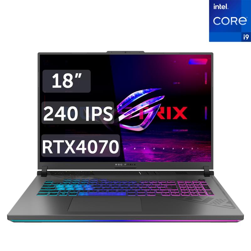 Игровой ноутбук Asus ROG Strix G18 i9 149000HX / 16ГБ / 1000SSD / RTX4070 8ГБ / 18 / DOS / (G814JIR-N6021) - фото #0, Technodom.kz
