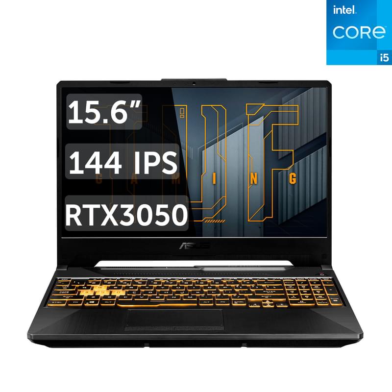 Игровой ноутбук Asus TUF Gaming F15 i5 11400H / 16ГБ / 512SSD / RTX3050 4ГБ / 15.6 / DOS / (FX506HC-HN006) - фото #0, Technodom.kz