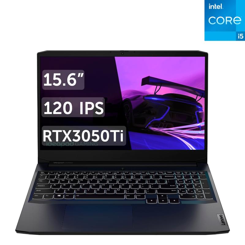 Игровой ноутбук IdeaPad 3 i5 11300H / 16ГБ / 512SSD / RTX3050 Ti 4ГБ / 15.6 / DOS / (82K1015TRK) - фото #0, Technodom.kz