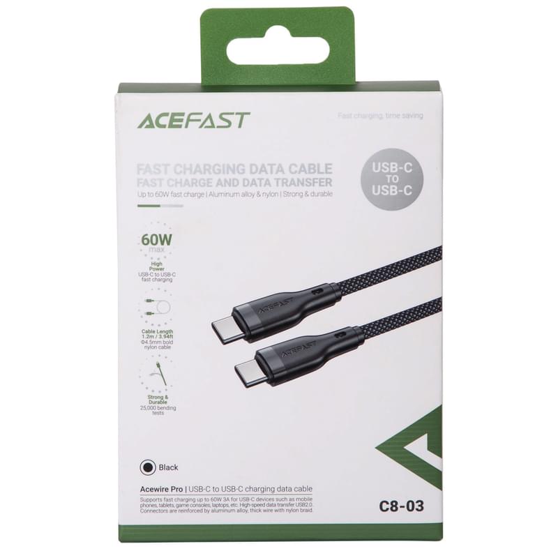 Кабель ACEFAST, USB-C to USB-C , black (C8-03 - ACEFAST) - фото #3, Technodom.kz