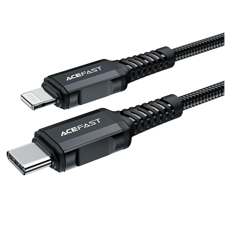 ACEFAST кабелі, USB-C to Lightning aluminum alloy charging data cable(1.8m), black (C4-01 - ACEFAST) - фото #1, Technodom.kz