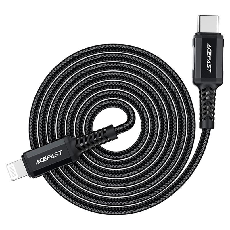 Кабель ACEFAST, USB-C to Lightning aluminum alloy charging data cable(1.8m), black (C4-01 - ACEFAST) - фото #3, Technodom.kz