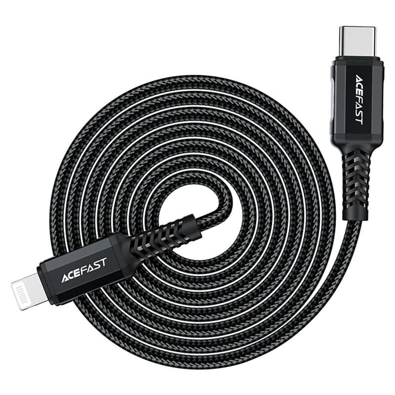 ACEFAST кабелі, USB-C to Lightning aluminum alloy charging data cable(1.8m), black (C4-01 - ACEFAST) - фото #3, Technodom.kz