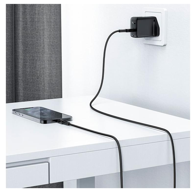 Кабель ACEFAST, USB-C to Lightning aluminum alloy charging data cable(1.8m), black (C4-01 - ACEFAST) - фото #5, Technodom.kz