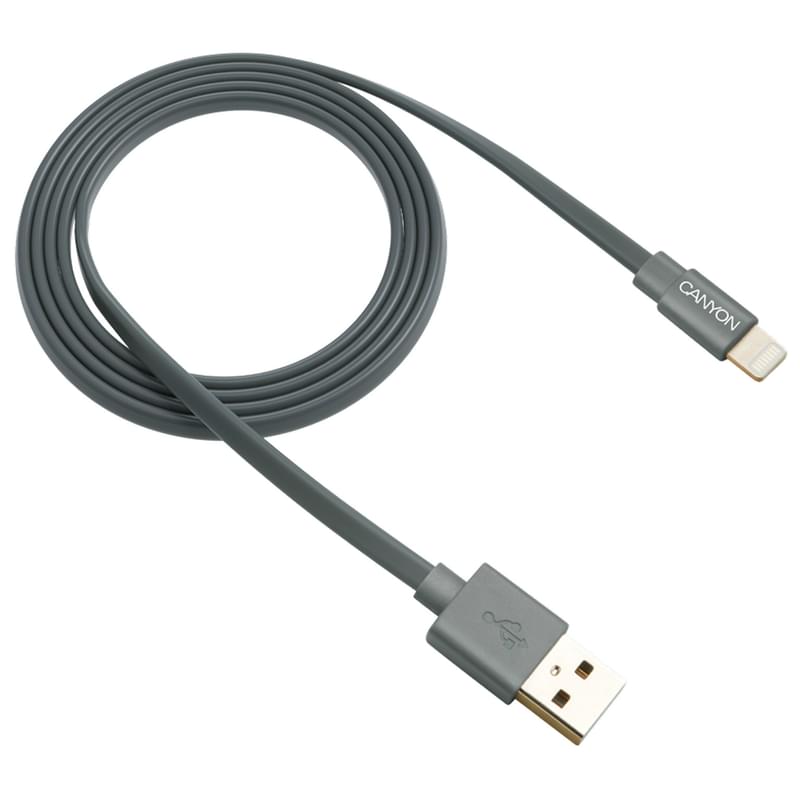 Canyon кабелі MFI-2 Lightning - USB 1м Black (CNS-MFIC2DG) - фото #0, Technodom.kz
