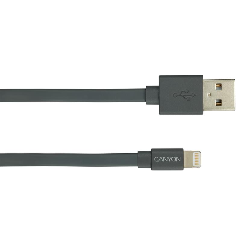 Canyon кабелі MFI-2 Lightning - USB 1м Black (CNS-MFIC2DG) - фото #1, Technodom.kz