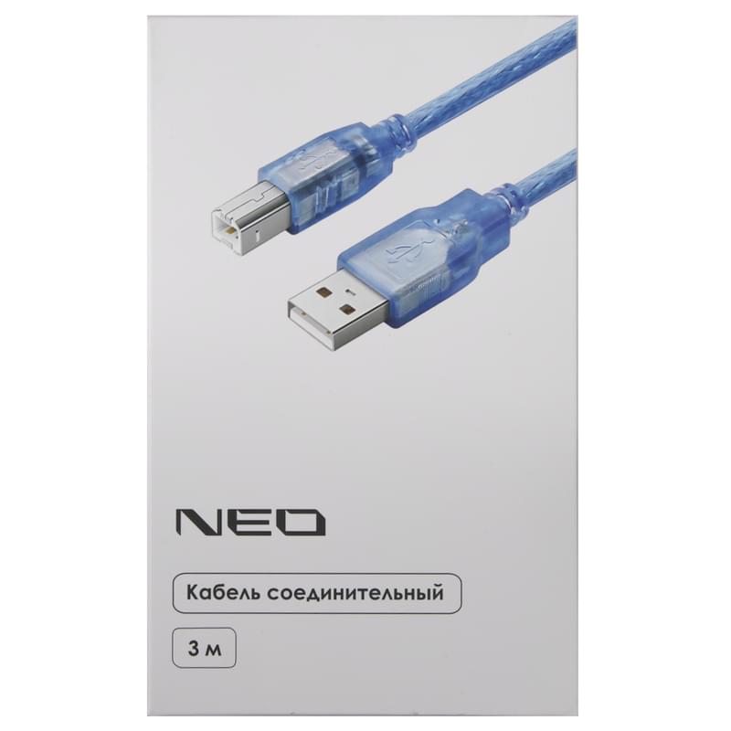 Кабель для принтера NEO 3 м, USB-A 2.0 - USB-B (U2BCL-30B) - фото #0, Technodom.kz