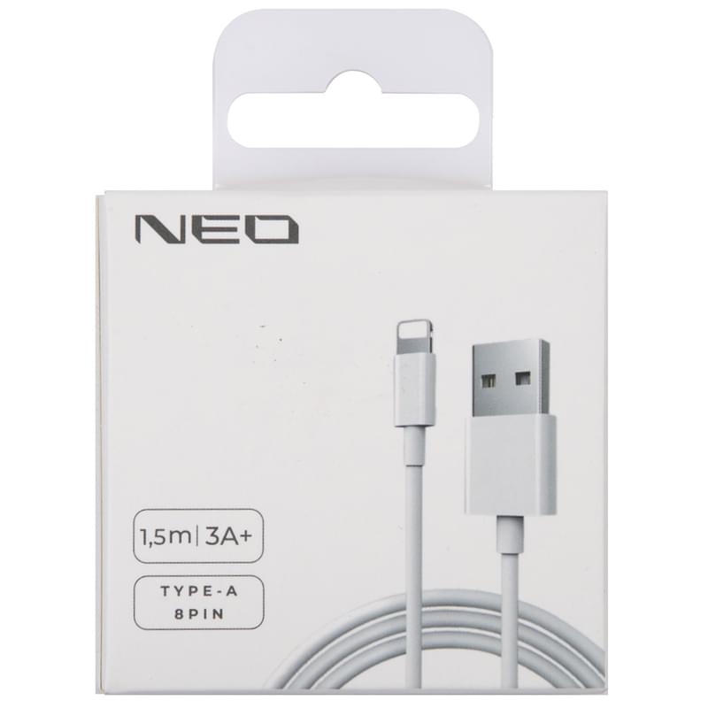 Кабель Lightning - USB, NEO, 3A, 1.5м, Белый (A8PCL-PC15M3AW) - фото #0, Technodom.kz