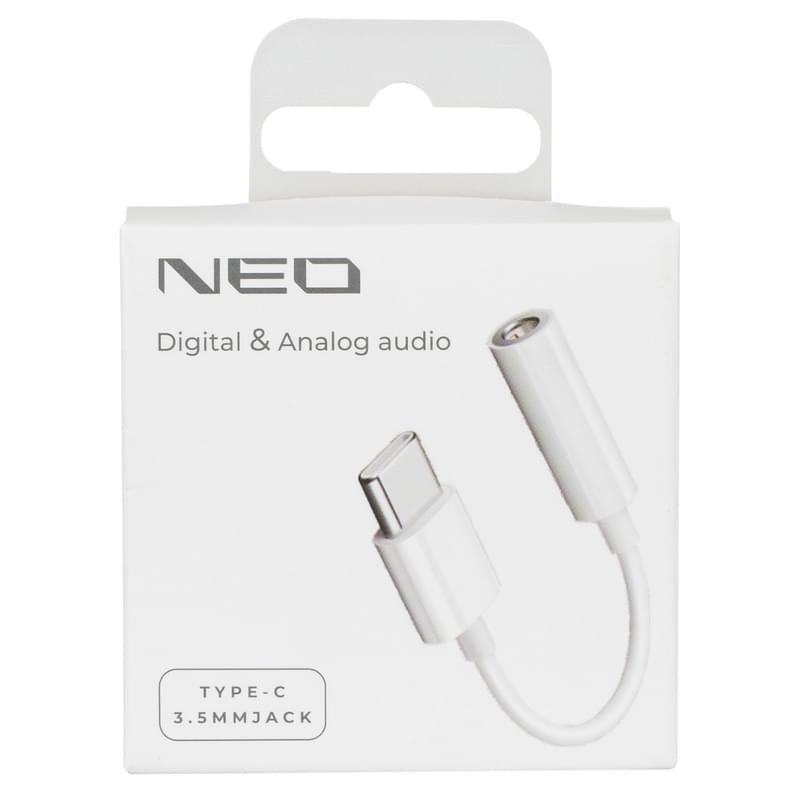 Кабель Type-C - 3.5 Jack F, NEO, 0.1м, Белый (CJCL-PC01MW) - фото #2, Technodom.kz