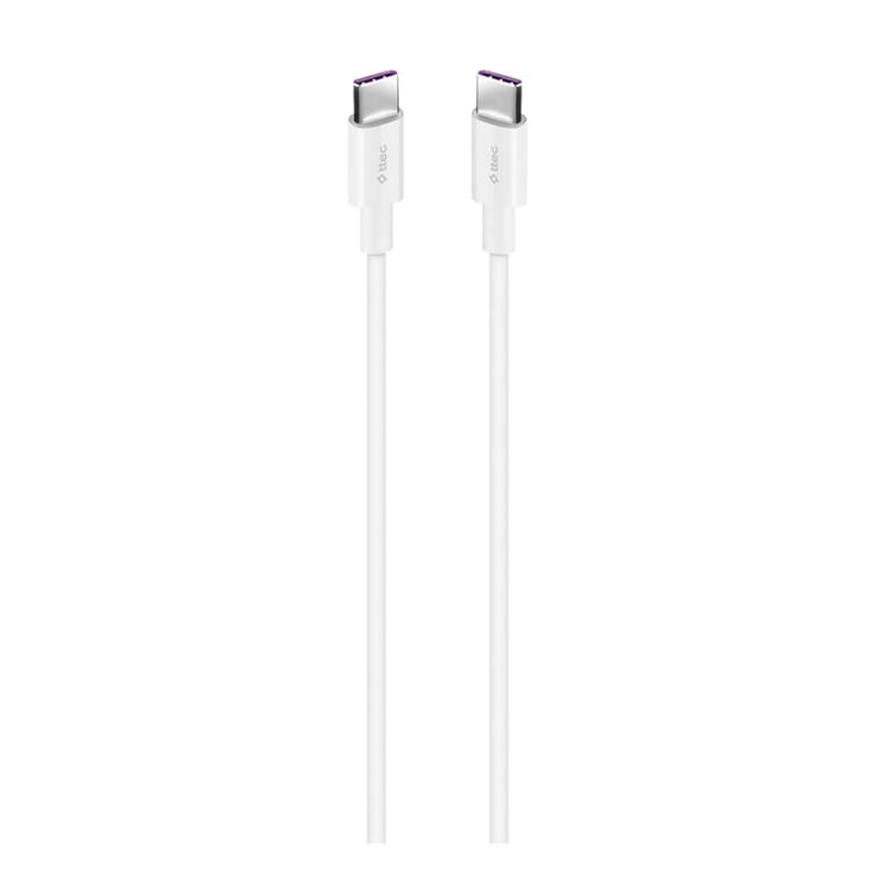 Кабель ttec Type-C - Type-C 100W  Fast Charge Cable, White,150cm (2DK49B) - фото #0, Technodom.kz