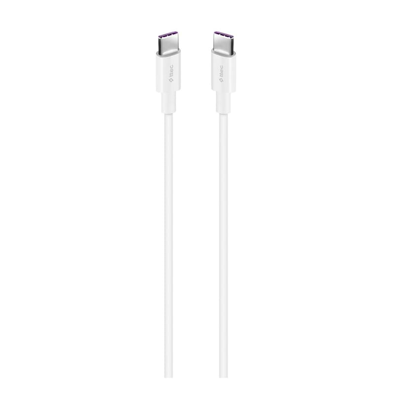 Кабель ttec Type-C - Type-C 100W  Fast Charge Cable, White,150cm (2DK49B) - фото #0, Technodom.kz