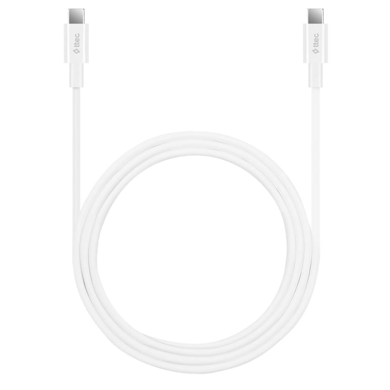 Кабель ttec Type-C - Type-C 100W  Fast Charge Cable, White,150cm (2DK49B) - фото #1, Technodom.kz