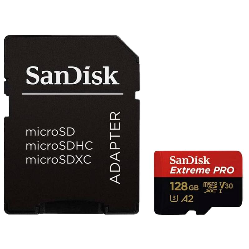 Карта памяти MicroSD 128GB SanDisk, UHS-I 170MB/s, Class 10 (SDSQXCY-128G-GN6MA) - фото #0, Technodom.kz