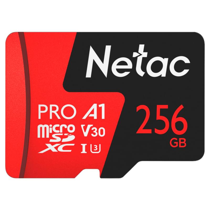 Карта памяти MicroSD 256GB Netac P500 Extreme Pro 100MB/s Class 10, + SD Adapter - фото #0, Technodom.kz