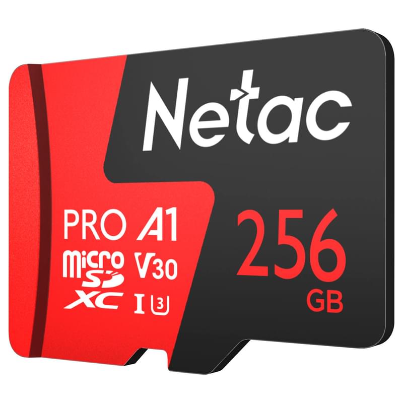 Карта памяти MicroSD 256GB Netac P500 Extreme Pro 100MB/s Class 10, + SD Adapter - фото #2, Technodom.kz