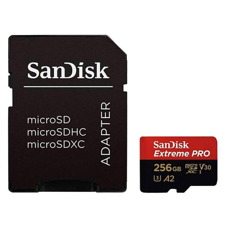 Карта памяти MicroSD 256GB SanDisk, UHS-I 170MB/s, Class 10 (SDSQXCZ-256G-GN6MA) - фото #0, Technodom.kz