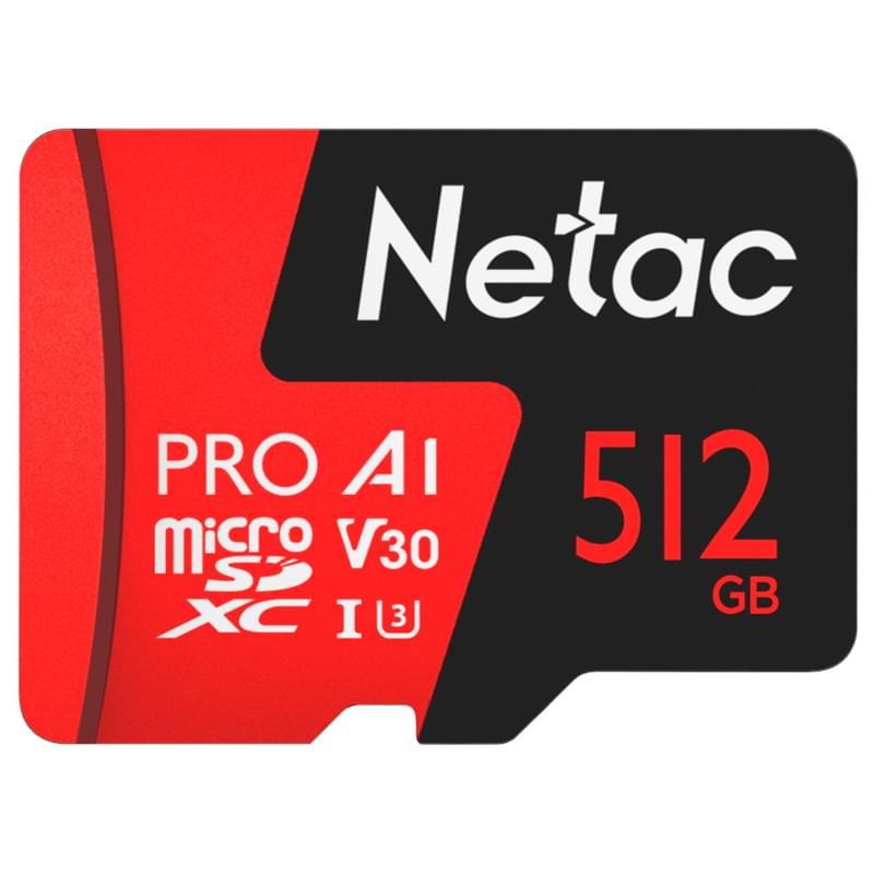 Карта памяти MicroSD 512GB Netac P500 Extreme Pro 100MB/s Class 10, + SD Adapter - фото #1, Technodom.kz