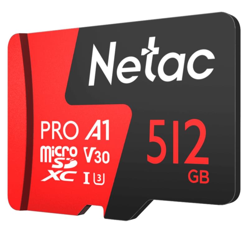 Карта памяти MicroSD 512GB Netac P500 Extreme Pro 100MB/s Class 10, + SD Adapter - фото #2, Technodom.kz