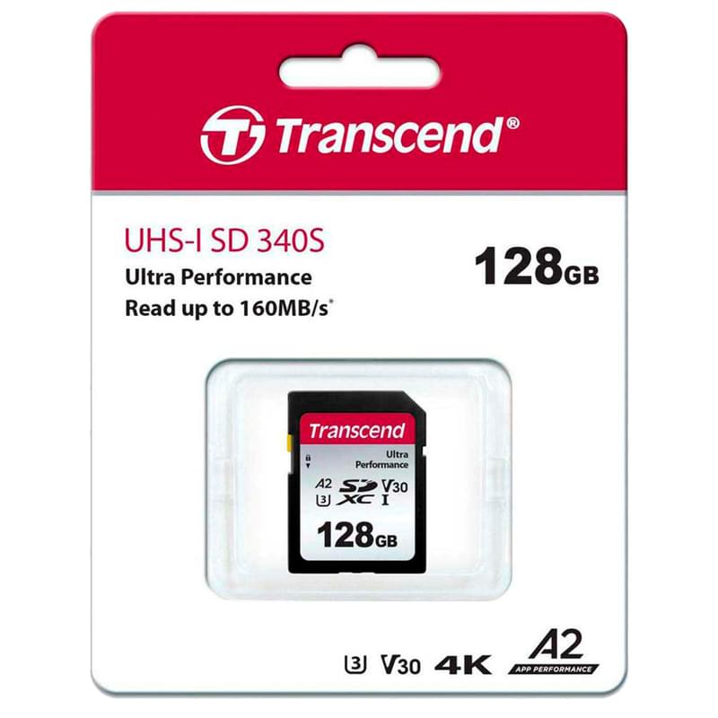 SD 128GB Transcend Жады картасы, Ultra Performance, 160MB/s дейін - фото #1, Technodom.kz