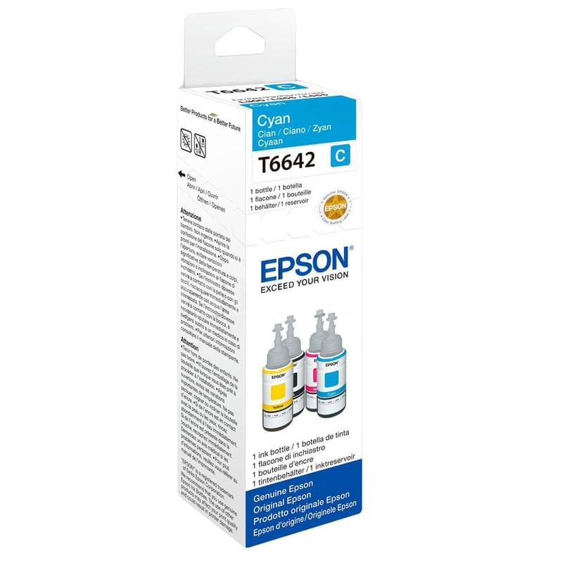 Epson Картриджі T6642 Cyan (L100/110/120/132/200/210/222/300/350/355/366/550/555/1300 арналған) ҮСБЖ - фото #0, Technodom.kz