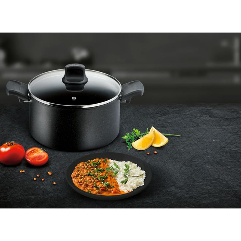 Кастрюля 24см Black Stone Tefal G2814602 - фото #5, Technodom.kz