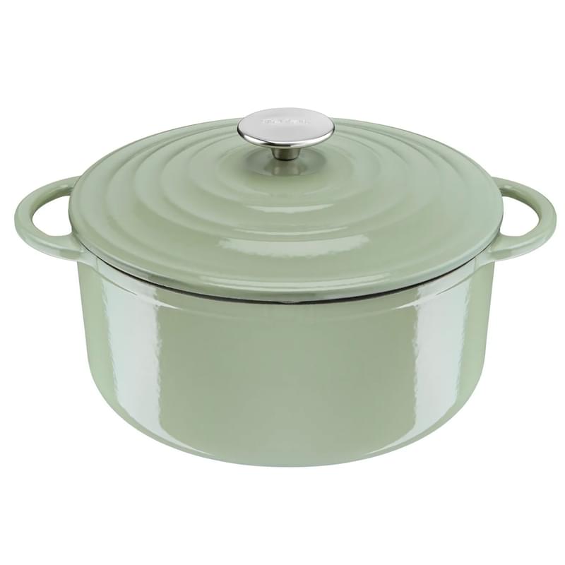 Кастрюля с крышкой 25см зеленая Lov (чугун) Tefal E2580404 - фото #0, Technodom.kz