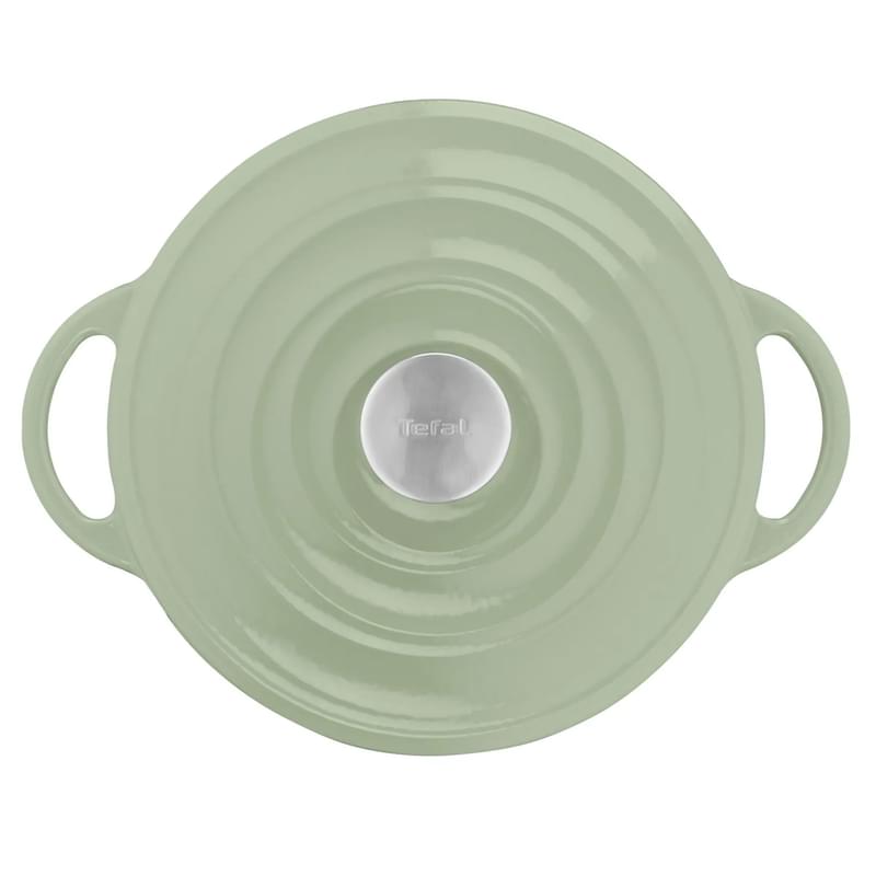 Кастрюля с крышкой 25см зеленая Lov (чугун) Tefal E2580404 - фото #1, Technodom.kz