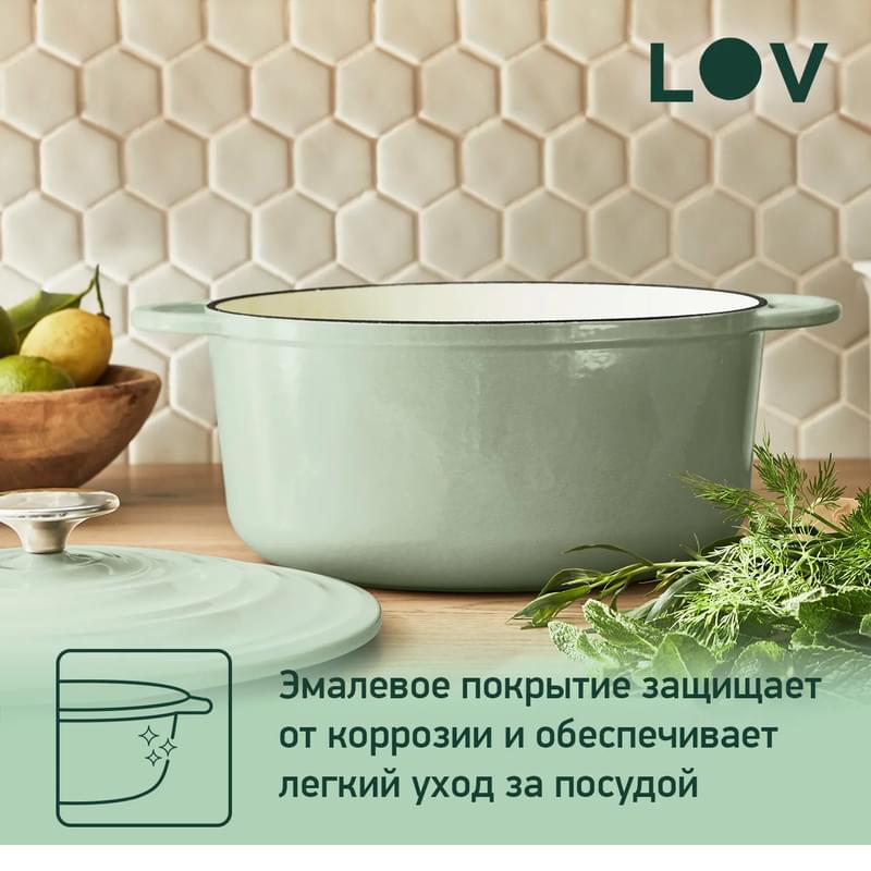 Кастрюля с крышкой 25см зеленая Lov (чугун) Tefal E2580404 - фото #10, Technodom.kz