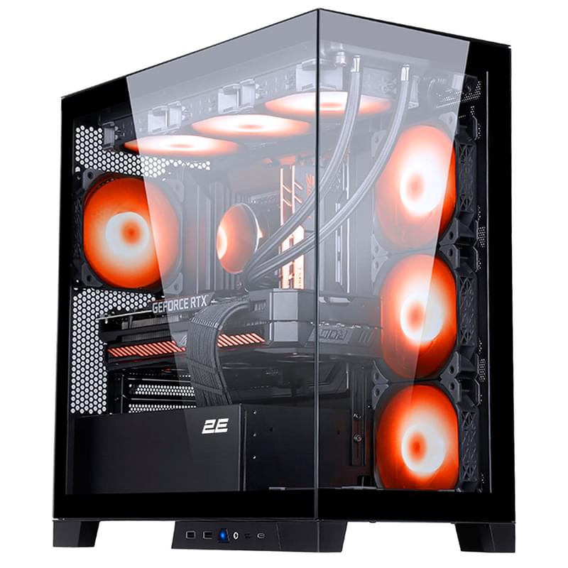 ПК корпус 2E FANTOM GK701B MiniTower, window, Black mATX (GK701B) - фото #2, Technodom.kz