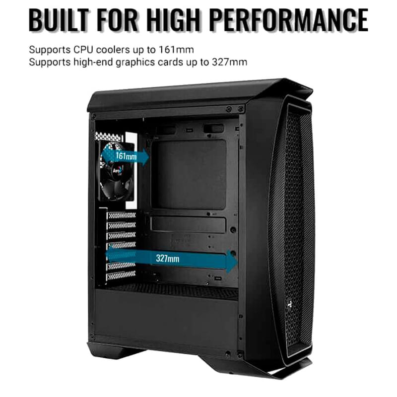 ПК корпус Aerocool Aero One Frost MidTower, window, Black ATX (Aero One Frost-G-BK-v1) - фото #5, Technodom.kz