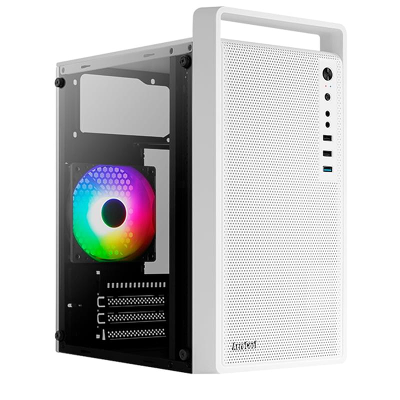 ПК корпус Aerocool CS-109 MiniTower, window, White mATX (CS-109-G-WT-v1) - фото #0, Technodom.kz
