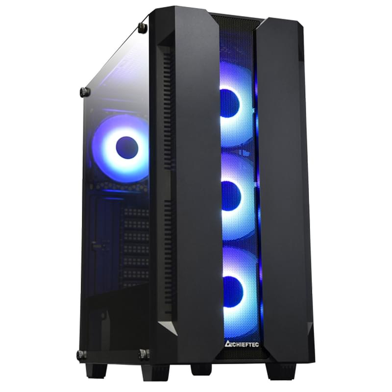 ПК корпус Chieftec Hunter MidTower, window, Black ATX (GS-01B-OP) - фото #0, Technodom.kz