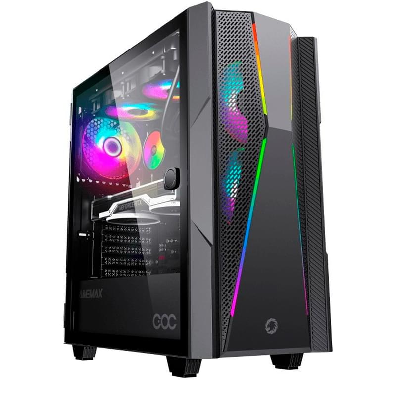ПК корпус GameMax Typhoon COC Mid-Tower, window, Black E-ATX - фото #0, Technodom.kz